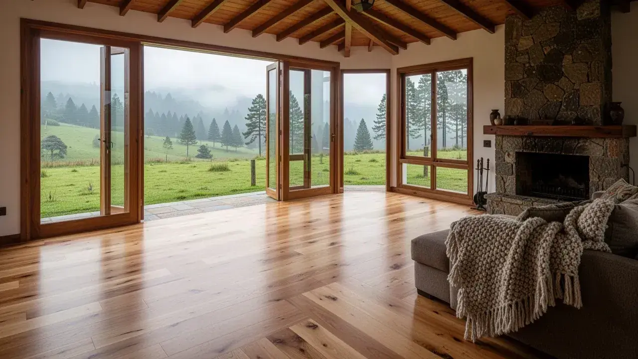 Madera de ingeniería roble en casa campestre de Llanogrande